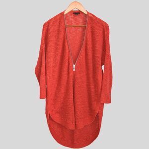 EXPRESS Women's %100 Cotton Long Sleeve Sweater Pullover Orange Size S